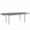 Modway Shore 5 Piece Outdoor Patio Aluminum Dining Set - Silver Black - Extended Table in Front Side Angle - Modway Shore 5 Piece Outdoor Patio Aluminum Dining Set - Silver Black - Extended Table in Front Side Angle