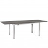 Modway Shore 7 Piece Outdoor Patio Aluminum Dining Set - Silver Gray - Extended Table in Front Side Angle