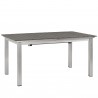 Modway Shore 7 Piece Outdoor Patio Aluminum Dining Set - Silver Gray - Table in Front Side Angle