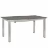 Modway Shore 7 Piece Outdoor Patio Aluminum Dining Set - Silver Black - Table in Front Side Angle - Modway Shore 7 Piece Outdoor Patio Aluminum Dining Set - Silver Black - Table in Front Side Angle