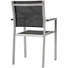 Modway Shore 9 Piece Outdoor Patio Aluminum Dining Set in Silver Black - Back Side Angle
