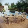 Modway Marina 9 Piece Outdoor Patio Teak Dining Set - Natural - Lifestyle - Modway Marina 9 Piece Outdoor Patio Teak Dining Set - Natural - Lifestyle