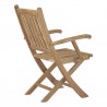 Modway Marina 11 Piece Outdoor Patio Teak Dining Set - Natural - Chair in Back Side Angle