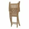 Modway Marina 11 Piece Outdoor Patio Teak Dining Set - Natural - Folded Chair in Front Angle - Modway Marina 11 Piece Outdoor Patio Teak Dining Set - Natural - Folded Chair in Front Angle