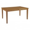 Modway Marina 7 Piece Outdoor Patio Teak Dining Set - Natural White - Table in Front Side Angle