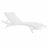 Modway Glimpse Outdoor Patio Mesh Chaise Lounge Chair - White White - Front Side Angle - Modway Glimpse Outdoor Patio Mesh Chaise Lounge Chair - White White - Front Side Angle