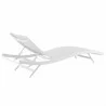 Modway Glimpse Outdoor Patio Mesh Chaise Lounge Chair - White White - Back Side Angle - Modway Glimpse Outdoor Patio Mesh Chaise Lounge Chair - White White - Back Side Angle