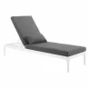 Modway Perspective Cushion Outdoor Patio Chaise Lounge Chair in White Charcoal - Reclined in Front Side Angle - Modway Perspective Cushion Outdoor Patio Chaise Lounge Chair in White Charcoal - Reclined in Front Side Angle