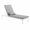 Modway Perspective Cushion Outdoor Patio Chaise Lounge Chair in White Gray - Reclined in Front Side Angle - Modway Perspective Cushion Outdoor Patio Chaise Lounge Chair in White Gray - Reclined in Front Side Angle
