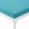 Modway Perspective Cushion Outdoor Patio Chaise Lounge Chair - White Turquoise - Seat Closeup Angle