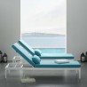 Modway Perspective Cushion Outdoor Patio Chaise Lounge Chair - White Turquoise - Lifestyle