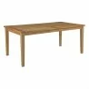 Modway Marina 9 Piece Outdoor Patio Teak Dining Set - Natural White - Table - Front Side Angle - Modway Marina 9 Piece Outdoor Patio Teak Dining Set - Natural White - Table - Front Side Angle