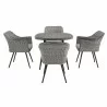 Modway Endeavor 5 Piece Outdoor Patio Wicker Rattan Dining Set - Gray Gray - Front Angle - Modway Endeavor 5 Piece Outdoor Patio Wicker Rattan Dining Set - Gray Gray - Front Angle