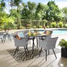 Modway Endeavor 5 Piece Outdoor Patio Wicker Rattan Dining Set - Gray Gray - Lifestyle