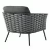 Modway Stance 5 Piece Outdoor Patio Aluminum Sectional Sofa Set - Gray Charcoal - Chair in Back Side Angle - Modway Stance 5 Piece Outdoor Patio Aluminum Sectional Sofa Set - Gray Charcoal - Chair in Back Side Angle