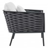 Modway Stance 5 Piece Outdoor Patio Aluminum Sectional Sofa Set - Gray White - Chair in Side Angle