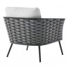 Modway Stance 5 Piece Outdoor Patio Aluminum Sectional Sofa Set - Gray White - Chair in Back Side Angle