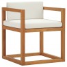 Modway Newbury Accent Outdoor Patio Premium Grade A Teak Wood Armchair - Natural White - Front Side Angle