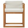 Modway Newbury Accent Outdoor Patio Premium Grade A Teak Wood Armchair - Natural White - Front Angle