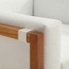 Modway Newbury Accent Lounge Outdoor Patio Premium Grade A Teak Wood Armchair - Natural White - Seat Closeup Angle
