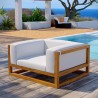 Modway Newbury Accent Lounge Outdoor Patio Premium Grade A Teak Wood Armchair - Natural White - Lifestyle