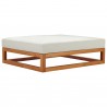 Modway Newbury Outdoor Patio Premium Grade A Teak Wood Ottoman - Natural White - Front Side Angle