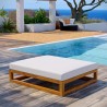Modway Newbury Outdoor Patio Premium Grade A Teak Wood Ottoman - Natural White - Lifestyle