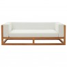 Modway Newbury Accent Lounge Outdoor Patio Premium Grade A Teak Wood Sofa - Natural White - Front Angle