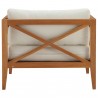 Modway Northlake Outdoor Patio Premium Grade A Teak Wood Armchair - Natural White - Back Angle