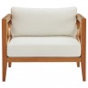 Modway Northlake Outdoor Patio Premium Grade A Teak Wood Armchair - Natural White - Front Angle