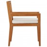 Modway Northlake Outdoor Patio Premium Grade A Teak Wood Dining Armchair - Natural White - Side Angle