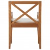 Modway Northlake Outdoor Patio Premium Grade A Teak Wood Dining Armchair - Natural White - Back Angle