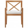 Modway Northlake Outdoor Patio Premium Grade A Teak Wood Dining Armchair - Natural White - Front Angle
