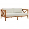 Modway Northlake Outdoor Patio Premium Grade A Teak Wood Sofa - Natural White - Front Side Angle