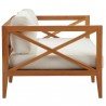 Modway Northlake Outdoor Patio Premium Grade A Teak Wood Sofa - Natural White - Side Angle