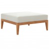 Modway Northlake Outdoor Patio Premium Grade A Teak Wood Ottoman - Natural White - Front Side Angle