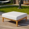 Modway Northlake Outdoor Patio Premium Grade A Teak Wood Ottoman - Natural White - Lifestyle