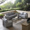 Modway Aura 6 Piece Outdoor Patio Wicker Rattan Set - Gray Gray - Lifestyle