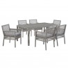 Modway Aura 7 Piece Outdoor Patio Wicker Rattan Set - Gray Gray - Set in Front Side Angle