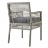 Modway Aura 7 Piece Outdoor Patio Wicker Rattan Set - Gray Navy - Chair in Back Side Angle