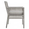 Modway Aura 7 Piece Outdoor Patio Wicker Rattan Set - Gray White - Armchair in Side Angle