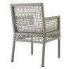 Modway Aura 7 Piece Outdoor Patio Wicker Rattan Set - Gray White - Armchair in Back Side Angle