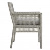 Modway Aura Dining Armchair Outdoor Patio Wicker Rattan in Gray Gray - Set of Two - Side Angle