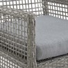 Modway Aura Dining Armchair Outdoor Patio Wicker Rattan in Gray Gray - Set of Two -  Seat Closeup Angle