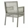 Modway Aura Dining Armchair Outdoor Patio Wicker Rattan in Gray White - Set of Two - Back Side Angle - Modway Aura Dining Armchair Outdoor Patio Wicker Rattan in Gray White - Set of Two - Back Side Angle