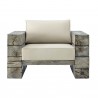 Modway Manteo Rustic Coastal Outdoor Patio Sunbrella® Lounge Armchair - Light Gray Beige - Front Angle