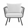 Modway Riverside Outdoor Patio Aluminum Armchair in Gray White - Front  Angle - Modway Riverside Outdoor Patio Aluminum Armchair in Gray White - Front  Angle