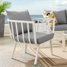 Modway Riverside Outdoor Patio Aluminum Armchair in White Gray - Lifestyle