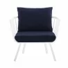 Modway Riverside Outdoor Patio Aluminum Armchair in White Navy - Front Angle - Modway Riverside Outdoor Patio Aluminum Armchair in White Navy - Front Angle