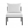 Modway Riverside Outdoor Patio Aluminum Armless Chair in Gray White - Front Angle